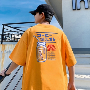 714-3-3091男款新款港风t恤高品质纯棉圆领纯棉图片