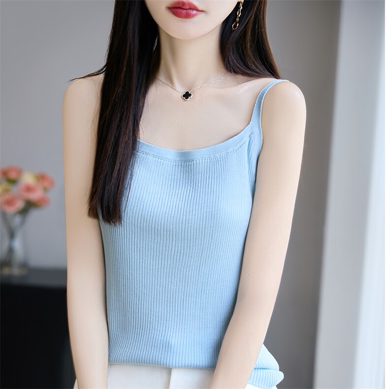 夏季新款简约莱赛尔天丝背心女宽松百搭显瘦时尚休闲上衣,女装背心吊带,斯美雅安迪绒