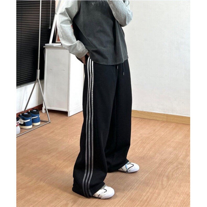 有数据白花灰渐变条纹裤子男春季三条杠休闲裤特P40，男装休闲裤，电商D205