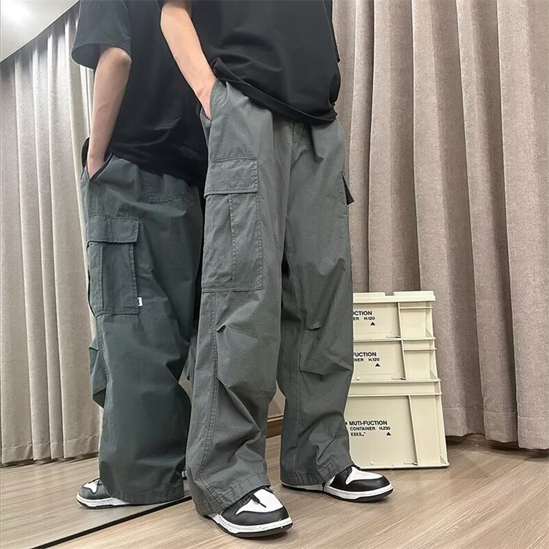 【现货】美式高街伞兵裤子宽松直筒大口袋休闲长裤SCK101P35,男装休闲裤,星座1112-1