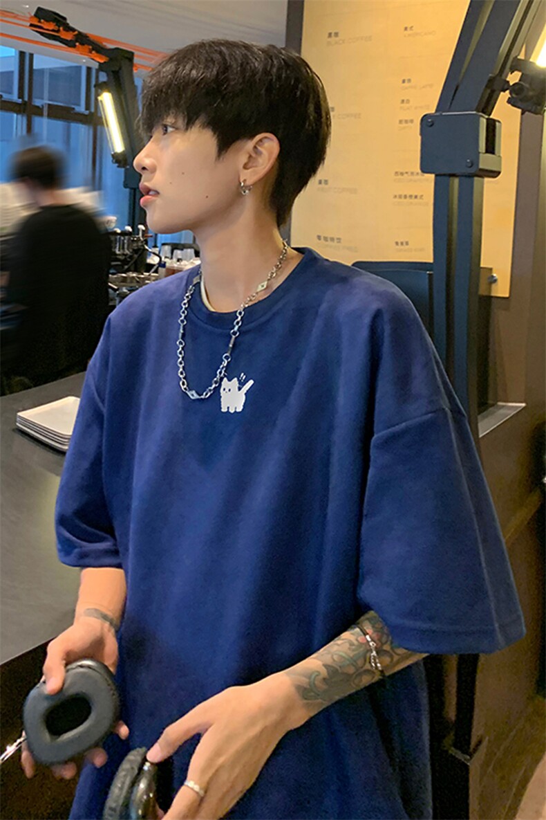 麂皮绒！重磅麂皮绒短袖t恤男JPDX196-特P19控38,男装T恤,电商B367