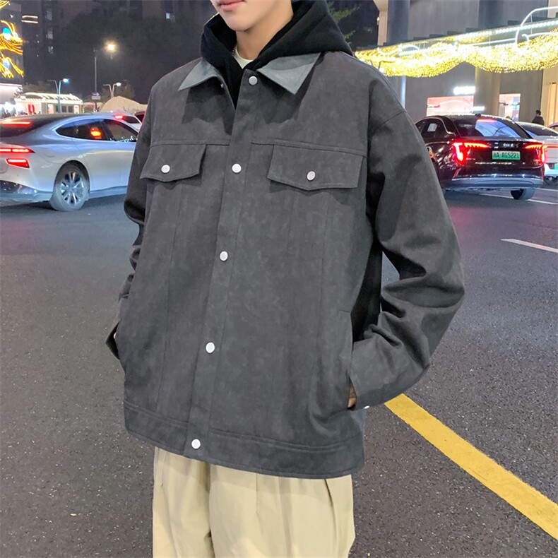 初春新款休闲夹克美式棒球服宽松百搭翻领上衣A406JK3508特P85,男装夹克,星座309（原A406）