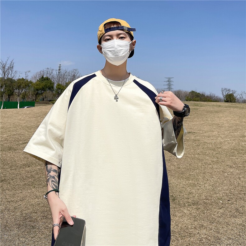 2025高品质300克全棉双纱短袖撞色圆领光板T恤打底衫男RH7718-P33,男装T恤,星座610B-1