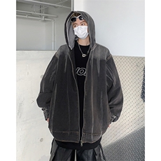 得物品质秋款男连帽牛仔外套扎染宽松休闲外套夹克JK8937P80，男装夹克，星座1013-1