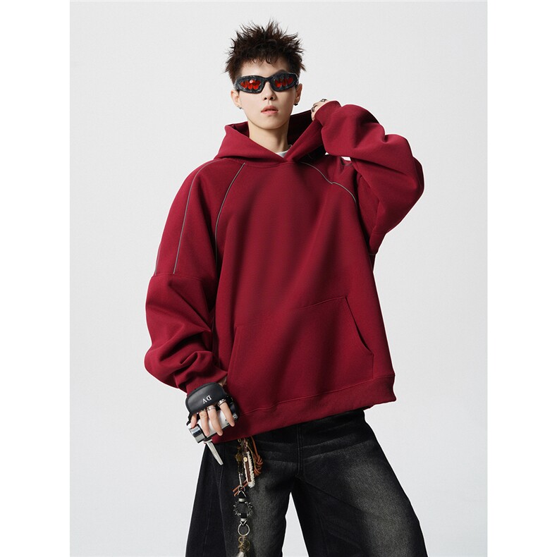 可二开反光条大码M-5XL卫衣男面料:50%棉50%涤纶WY78123特P53控88，男装卫衣，星座227-7