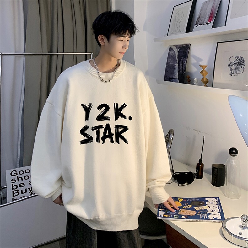圆领毛衣男大码针织衫男毛线衣线衫M67347-P45加绒款-P65,男装针织衫/毛衣,电商A040