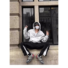 W9547-P68网图现货cleanfit连帽卫衣复古休闲廓形短款宽松外套，女装短外套，星座1608-2