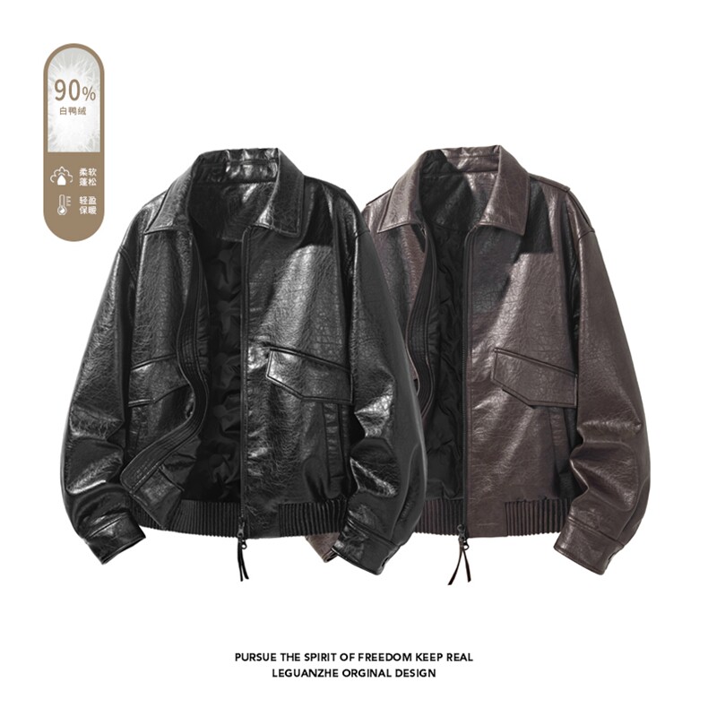 2025冬季新款港风白底大码90%白鸭绒羽绒服M-4X6602-特P259，男装羽绒服，电商A022