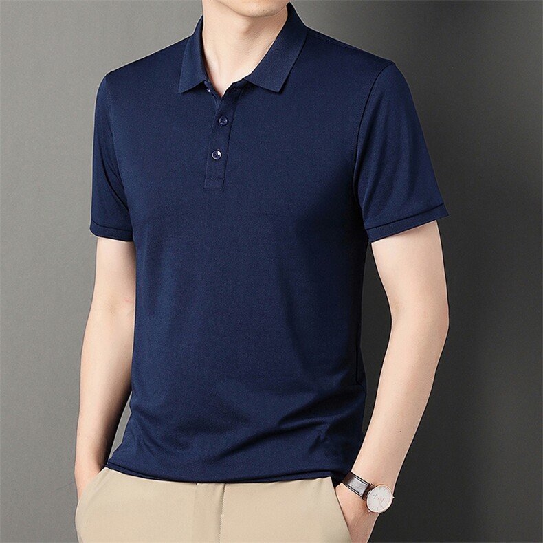 中年休闲男装翻领半袖T恤衫2023夏季新款男士polo衫薄款休闲上衣,男装Polo衫,电商B212（原钱塘6029）