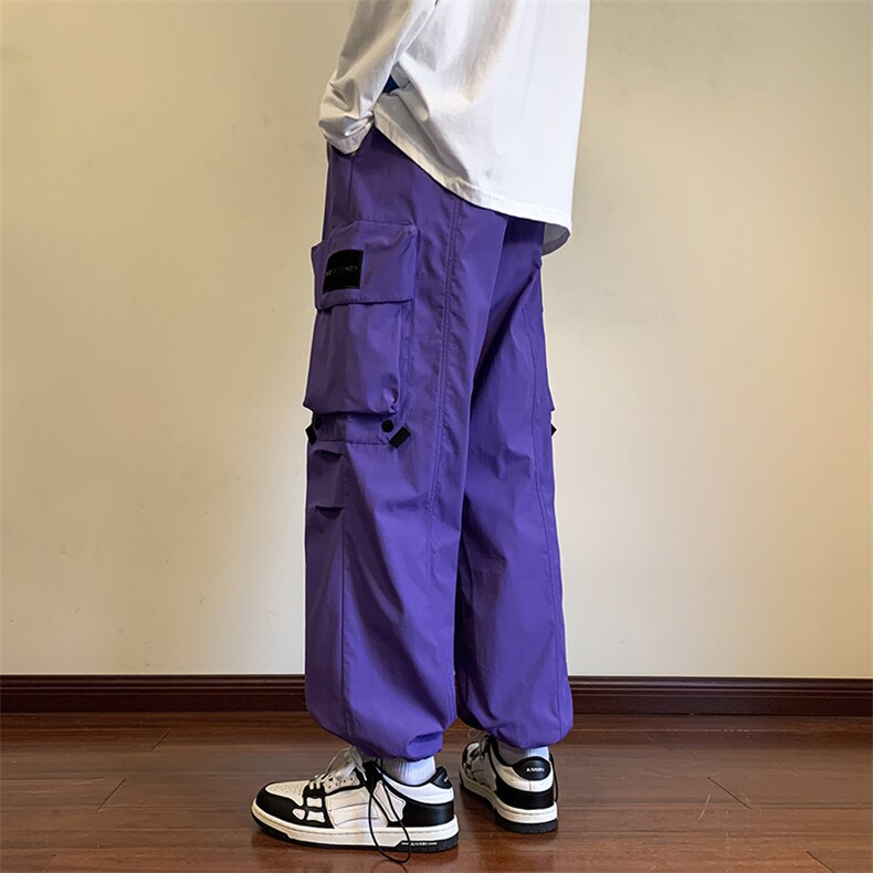 港风工装休闲裤男宽松直筒束脚伞兵裤KP803P55,男装休闲裤,星座1204-3