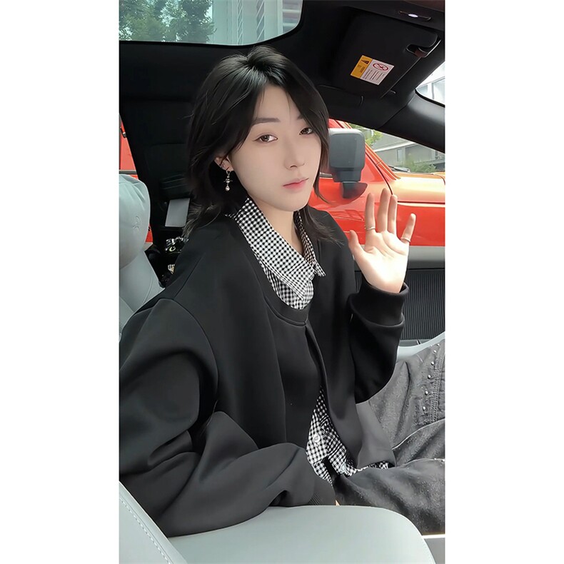 宽松假两件拼接卫衣男2025秋季新款慵懒风百搭上衣-A2195TP58控98,男装卫衣,电商B241