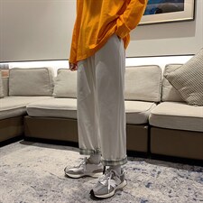 翻边格子裤子男韩版潮流休闲裤新款ins直筒宽松九分裤男BK65-P30,男装休闲裤,星座1008-1