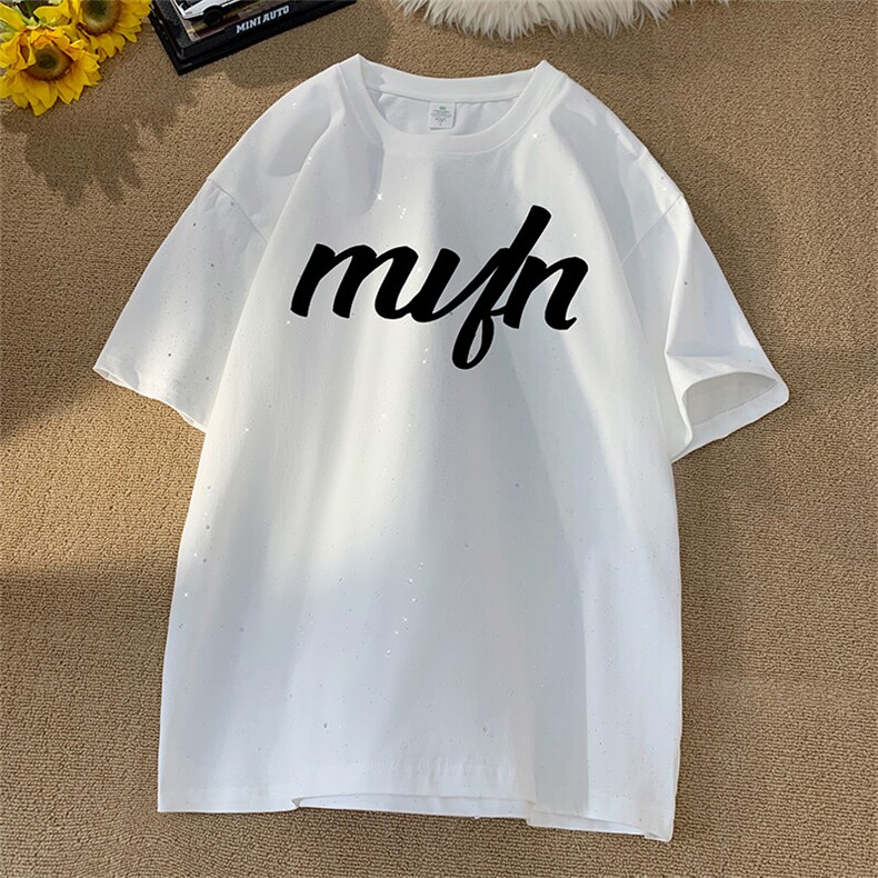 量大优供抖音视频支持得物配合二开美式满天星亮片短袖T恤MTX600,男装T恤,电商A486-1