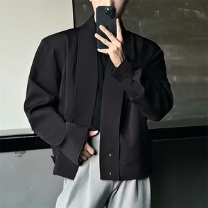 TN0685-P58网图高级感休闲青年西服男春秋宽松一粒单排扣西装外套图片