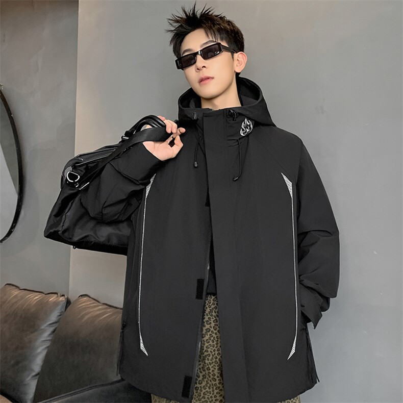 300斤可穿2025秋季新款连帽冲锋衣夹克外套男加肥加大码胖子胖人，男装夹克，钱塘717(原712)