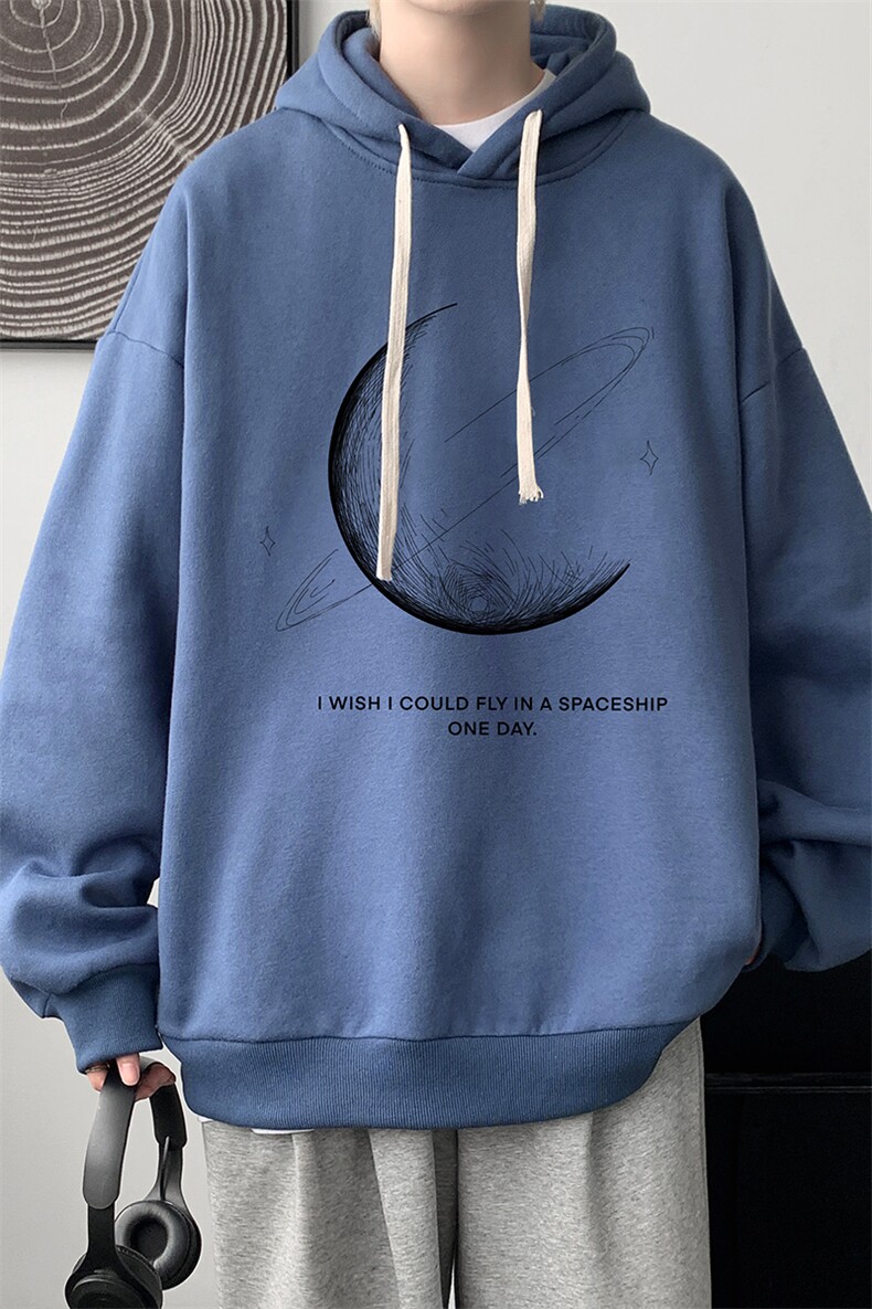 月亮卫衣男款春秋季美式oversize潮牌学生上衣服重磅连帽宽松外套,男装卫衣,电商A040