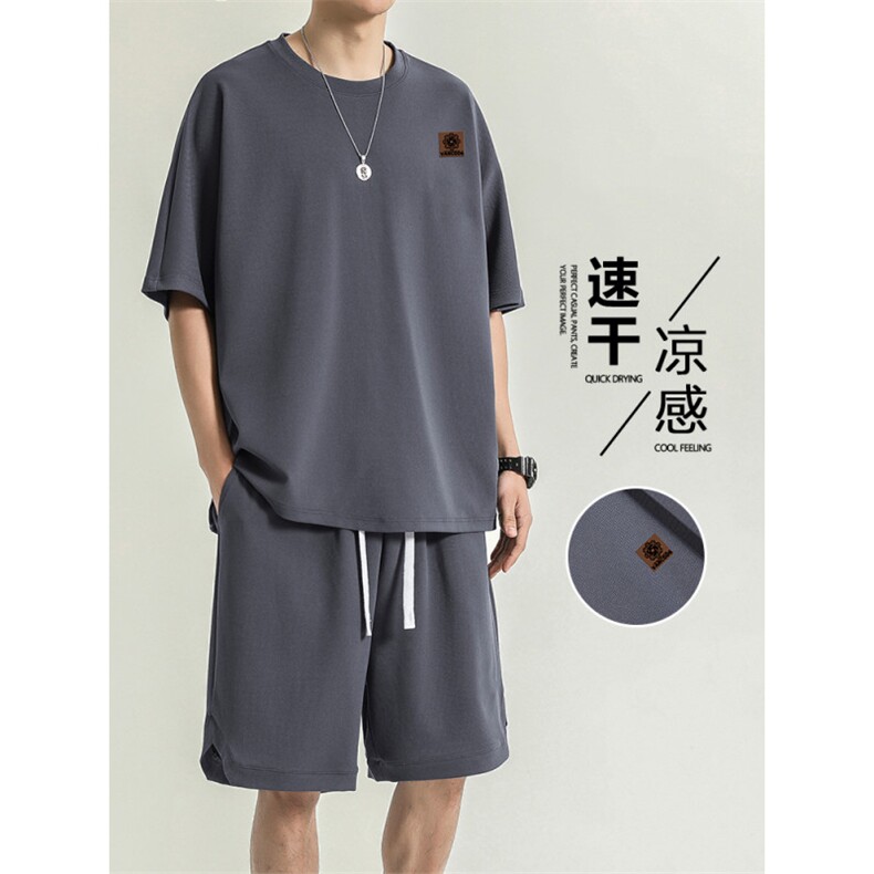 冰丝短袖t恤男士夏季薄款速干运动套装篮球衣服TZ15-特批-68图片