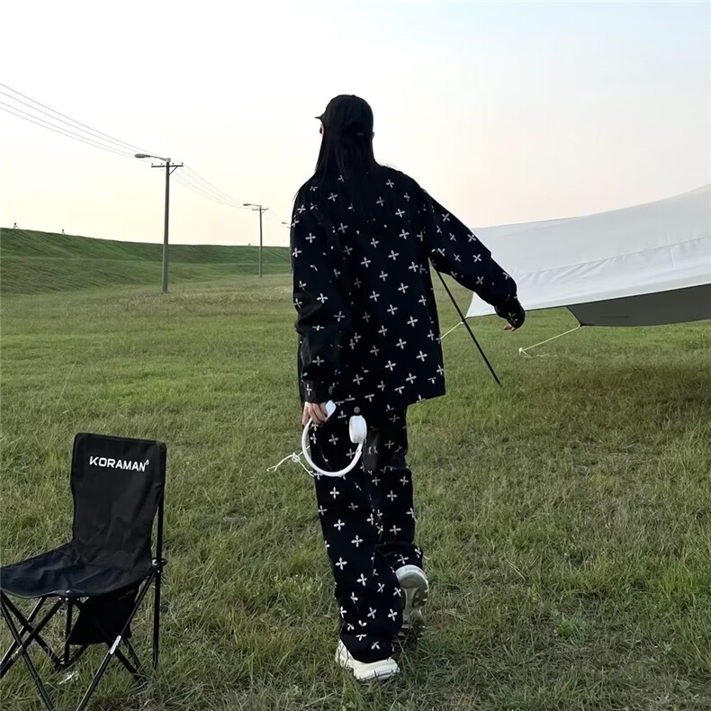 秋季美式复古满印牛仔外套女ins潮欧美街头高级感超好看夹克潮牌,男装夹克,星座1210-1