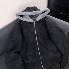 毛绒皮棉衣宽松外套男女同款A117-P100，男装棉衣，电商D312