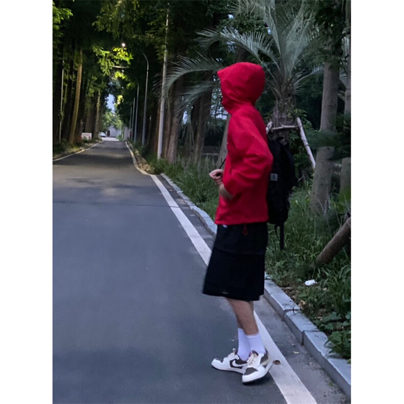 美式户外山系机能连帽红色冲锋衣男女外套W30113-P65,男装夹克,星座1007（原301D）
