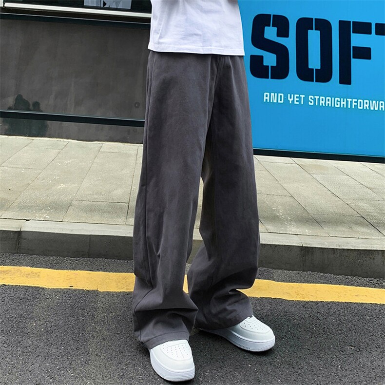 夏季纯棉宽松休闲长裤男直筒百搭潮流情侣裤子25XK67098特批33图片
