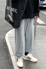 牛仔裤男潮牌宽松直筒潮流百搭ins港风阔腿牛仔长裤，男装牛仔裤，星座302B