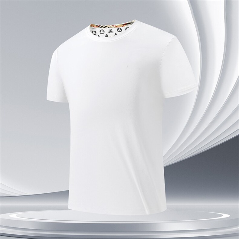 2025年夏季圆领透气宽松型男士短袖爆冰T，男装T恤，玖雅羊绒