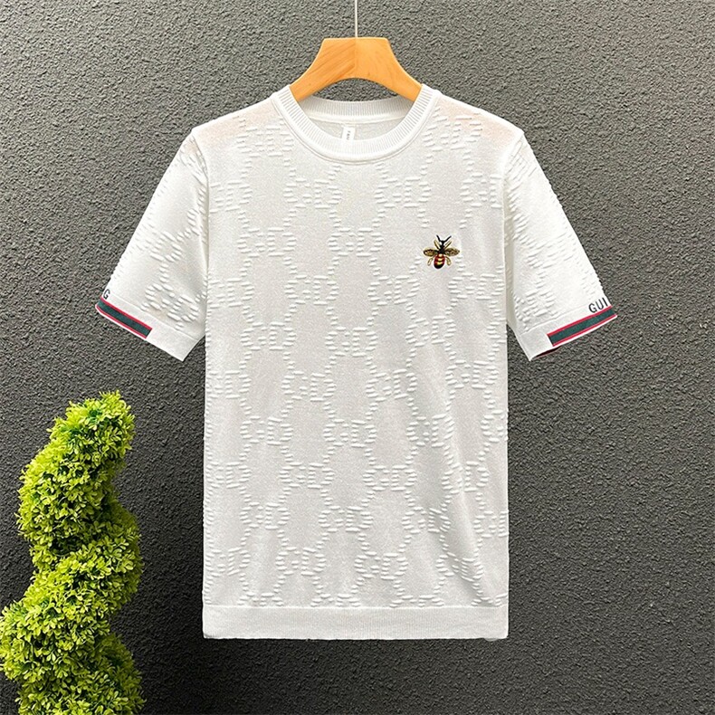 夏季高品质冰爽丝提花工艺短袖T恤时尚透气T820p39,男装T恤,星座1013