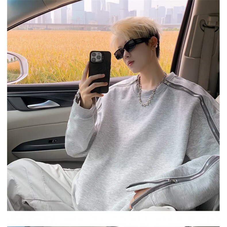 E56P43秋冬打底衫卫衣男生时尚休闲上衣宽松日系潮流男装,男装卫衣,星座512-6