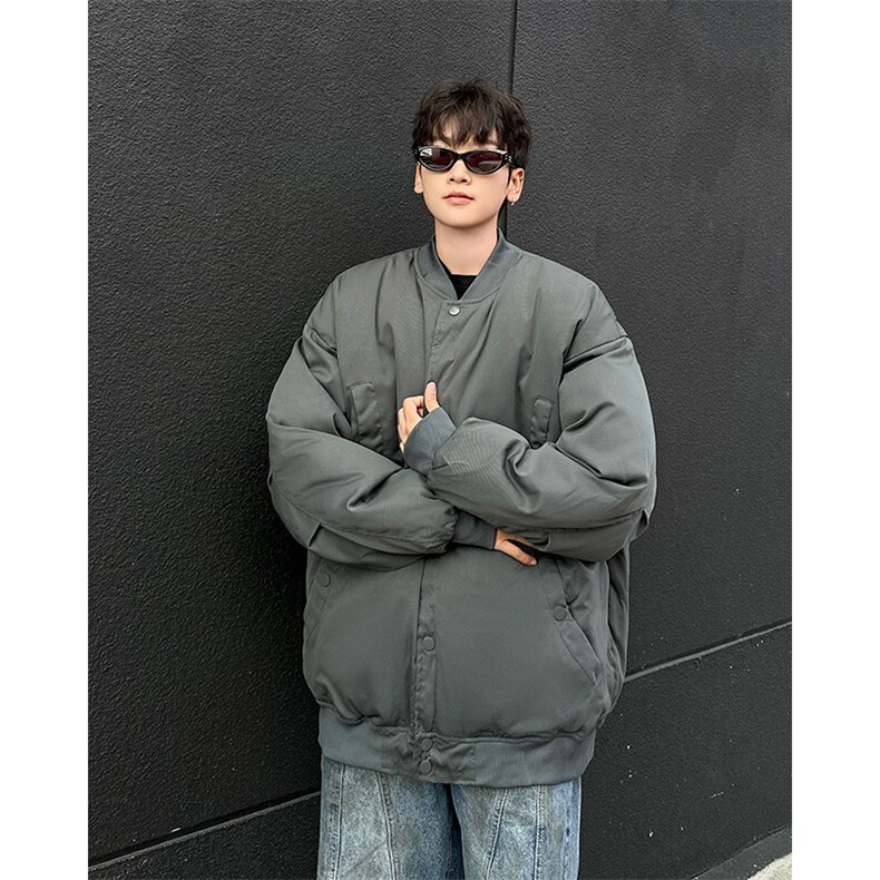 宽松棉服男日系复古棒球服棉衣情侣休闲飞行服外套冬3033P85,男装棉衣,星座410-2