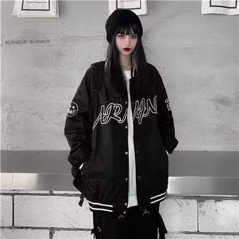 410-P43 美式棒球服男女宽松刺绣秋季ins高街潮流休闲夹克图片