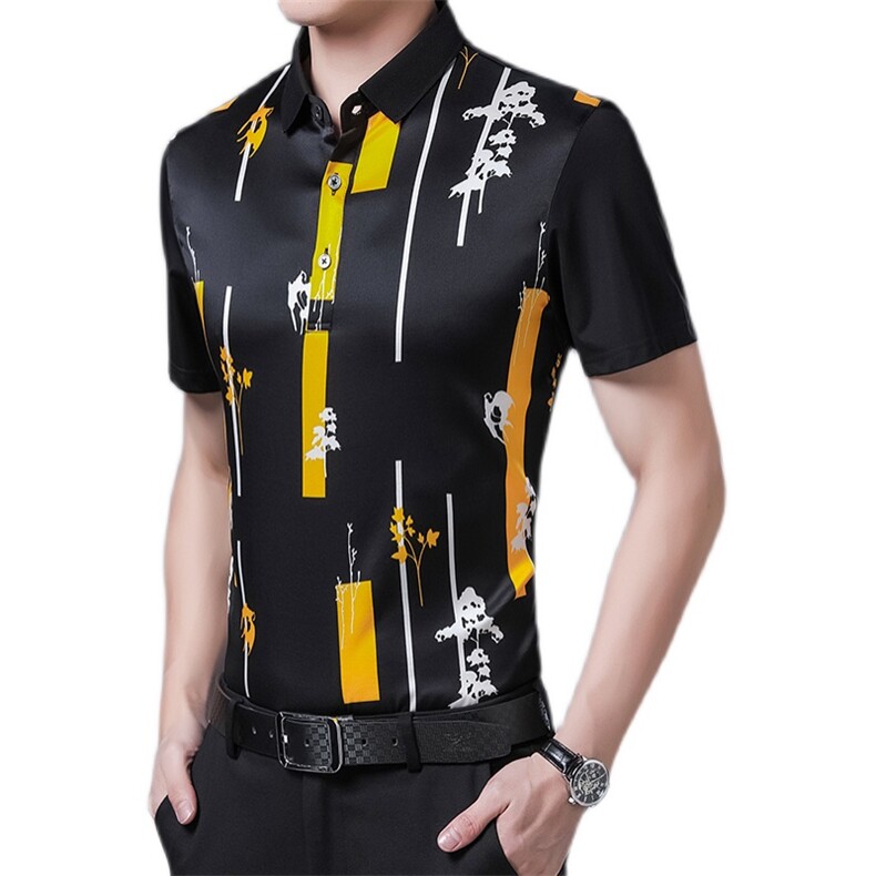 BJ6216男式2023夏季新款短袖中年爸爸装T恤潮流体恤P155,男装T恤,电商B360