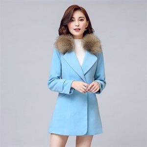 2020年冬季 修身 纯色 简约 时尚 大气 韩版 毛呢外套图片
