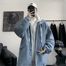 DX56-P75休闲宽松男冬季假两件宽松ins港风衣服休闲痞帅秋冬外套，男装夹克，星座603-2