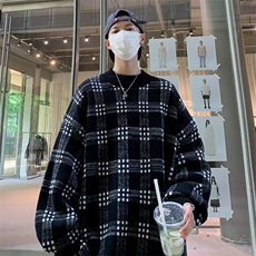 半高领毛衣男春秋款日系慵懒风宽松套头针织衫潮牌百搭线衣，男装针织衫/毛衣，星座716-2
