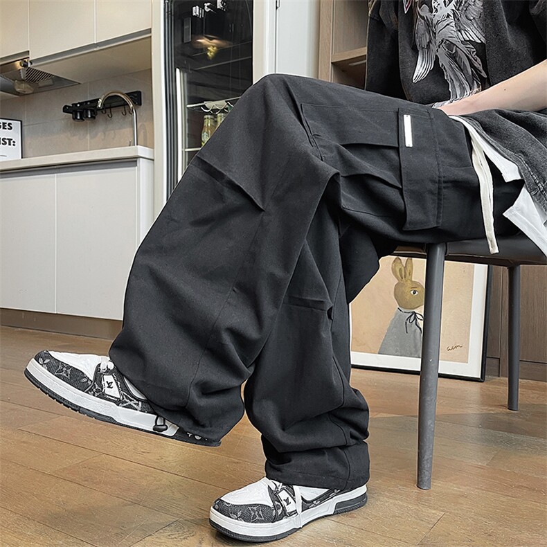 休闲裤男士户外百搭情侣宽松韩式夏季纯色直筒阔腿CK002-P65-控88，男装休闲裤，星座1209-3