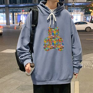 WY2222-P35纯棉连帽卫衣男大码运动帽衫宽松薄外套男，男装卫衣，电商A040
