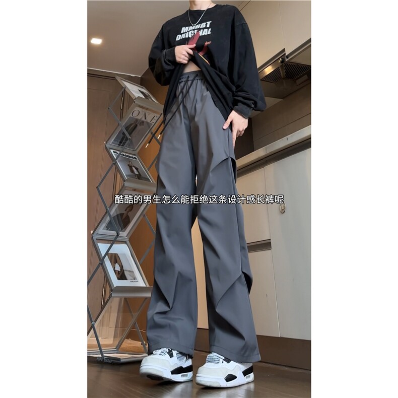 抖音品质秋季户外机能褶皱宽松冲锋长裤B315-K24271-特p30控58,男装休闲裤,电商B315