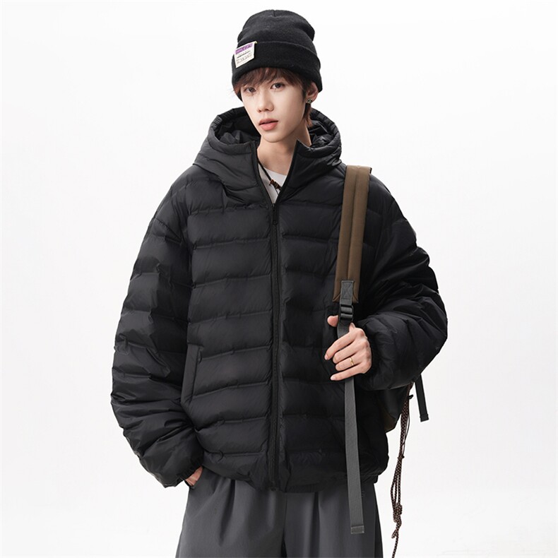 90白鸭绒轻薄保暖连帽大码排骨羽绒服男女同款M-5XL 225-2-Y215图片