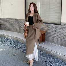 韩系穿搭高级感套装女秋季2025新款盐系轻熟西装外套半身裙两件套，女装套装/套裙，2C255