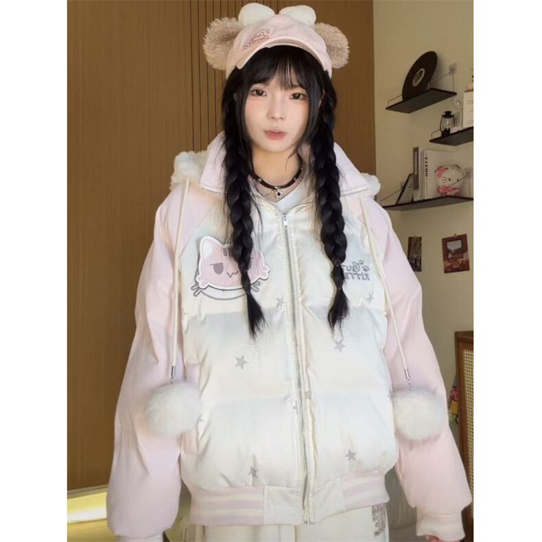 1506A/G78530/P99新款宽松保暖魔术贴小猫面包服1,男装棉衣,星座1506A