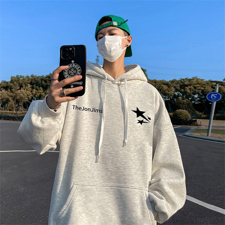 抖音得物供货可提供视频春装重磅美式宽松连帽卫衣DL2428,男装卫衣,电商A486-1