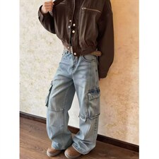 1506/QG31460/P60男装潮流水洗工装多口袋牛仔长裤，男装工装外套，星座1506