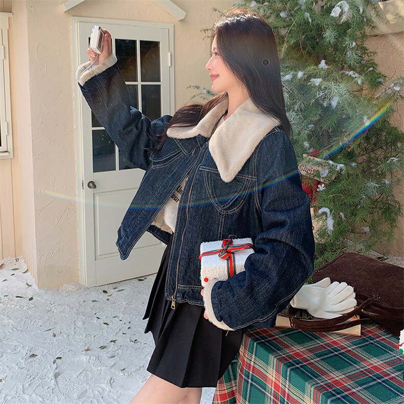新款 现货主推内里仿水貂牛仔派克服9915-P195-K288图片