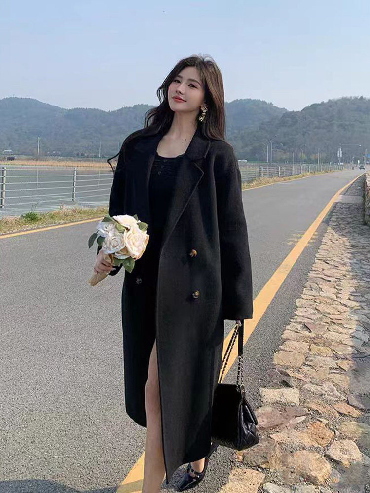 美拉德可拆卸白鸭绒内胆毛呢外套女2025冬新款小个子高级呢子大衣,女装毛呢外套,纪茹