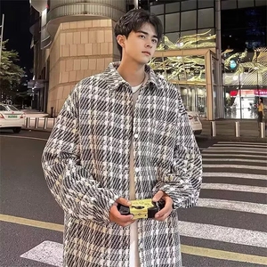 455-P49 小香风毛呢外套男短款宽松休闲百搭夹克春秋款潮牌图片