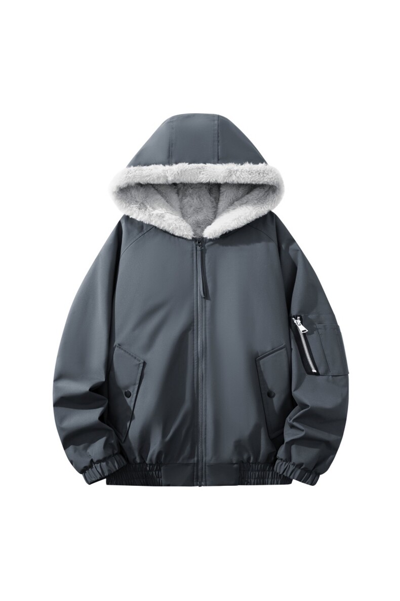 自家图有视频加绒毛领棉衣冬季新款雕宽松连帽派克棉服M2555p88,男装棉衣,电商D315