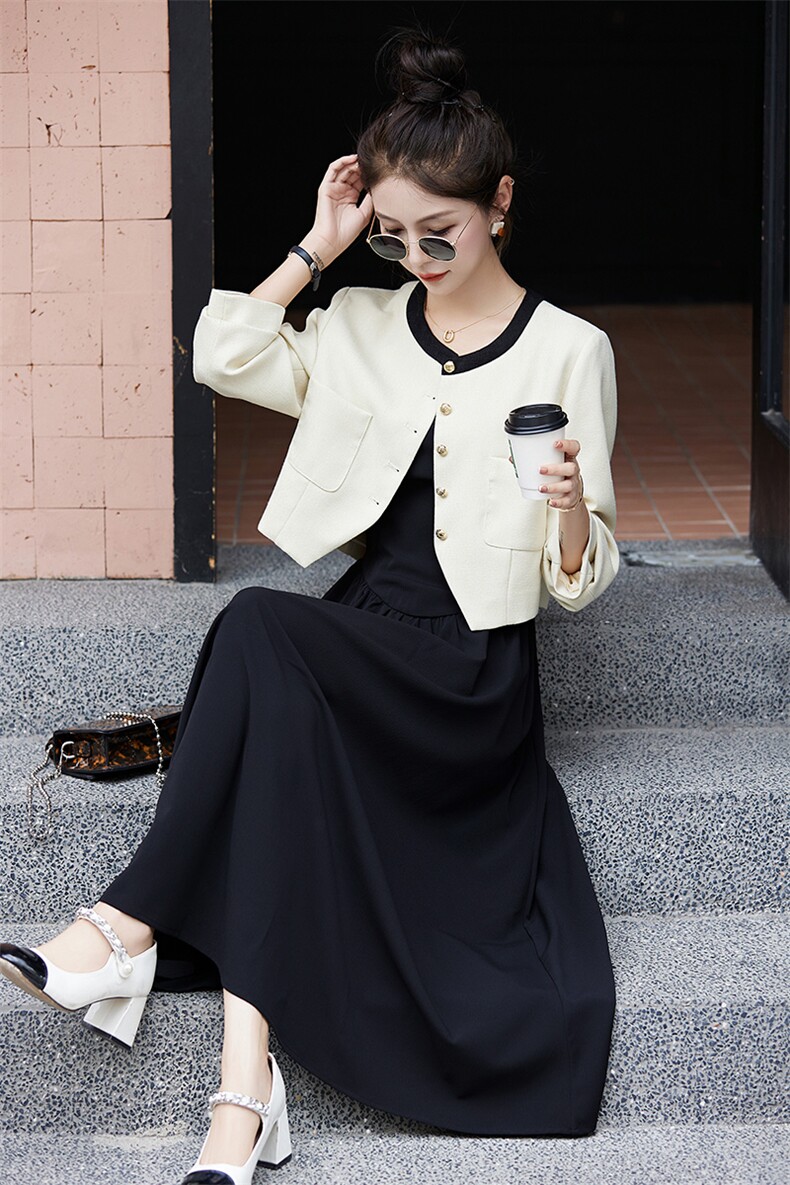 小香风外套连衣裙两件套女2025春季新款时尚气质名媛法式套装裙子,女装套装/套裙,采品优优