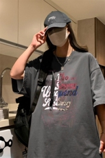 日系简约高街潮流个性印花T恤纯棉短袖休闲复古风格上衣HY792TP25，男装T恤，电商A102B