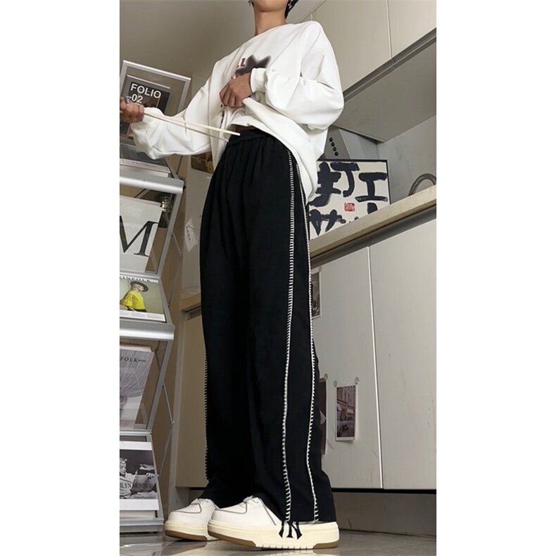 （女模切片）灯芯绒裤子设计感长裤K2868-常规P50，加绒P60,男装卫衣,星座1213